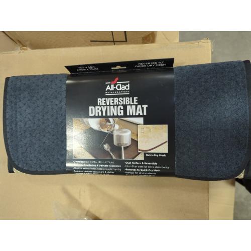 All-Clad Premium Reversible Dish Drying Mat for Kitchen: 16 x 28 Ultra-Absorbent, Long-Lasting, No Condensation, and Oversized for Large Pots and Pans - 1 Pack, Black