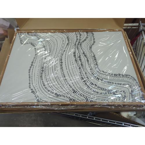 Size 16x24x3 Neutral Abstract Framed Canvas Wall Art Set, Black Beige Wave Line Wall Decor, Large Minimalist Painting, Modern Geometric Art Print for Living Room, Bedroom, Dinning Room, Office - 16x24x3