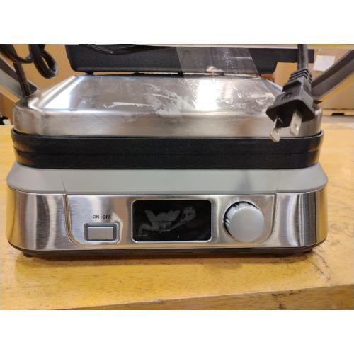 Cuisinart Electric Griddler FIVE Countertop Grill, Enjoy 5-in-1 Functions Including Panini Press, LCD Display, Wide Temperature Range, and Sear Function, Nonstick Plates, GR-5NAS, Stainless Steel‼️light dirt‼️