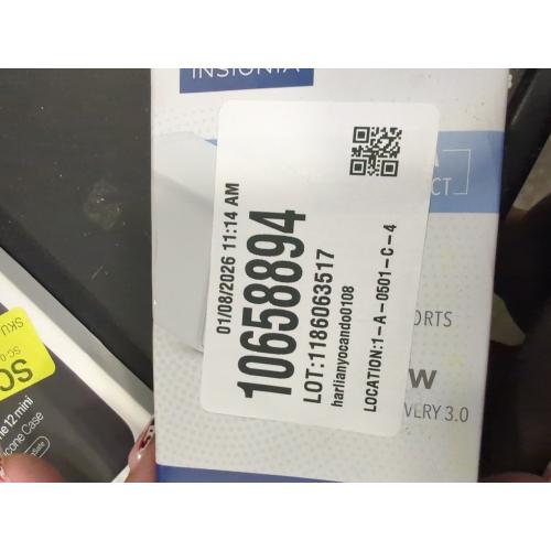 Insignia™ - 45W Dual USB-C Port Wall Charger for Samsung Smartphones, iPhone, Tablets, Chromebook and More - White