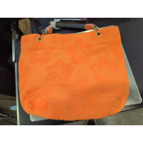 Cynthia Rowley Orange Purse With Pink Flower
