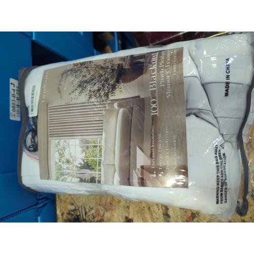 MIULEE 100% Blackout Linen Curtains for Bedroom, Ivory Solid Luxury Decor Thermal Insulation Room Darkening Drapes for Living Room Nursery Back Tab Rod Pocket 42 x 84 Inches, 2 Panels