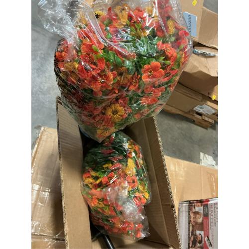 Artificial Topiary Bushes for Outdoors with Spike, Boxwood Ball Fake Shrubs UV Resistant Faux Plants for Indoor Outdoor Fall Thanksgiving Halloween Decor (Orange Green)