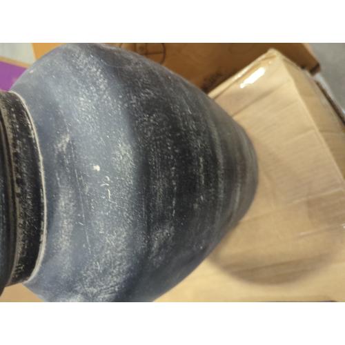 Signature Design by Ashley Meadie Traditional Indoor Terra Cotta Tabletop Vase with Wide Mouth, Blue