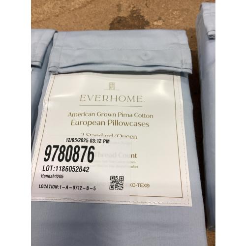 Everhome PimaCott Sateen 800-Thread-Count Standard Pillowcases in Skyway (Set of 2)