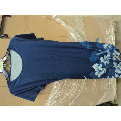 Women XL Summer Casual Maxi Dress Floral Printed Loose Pockets Short Sleeve Split Boho Dresses