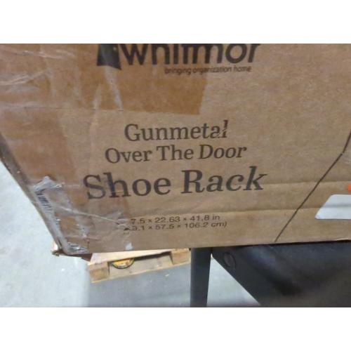 Size 7.5x22.63x41.8 in Whitmor  Pair Over the Door Shoe Organizer, Hanging Shoe Organizer, Heavy Duty Metal & Mesh Shoe Holder, Hanging Shoe Rack for Closet Organizer & Storage,