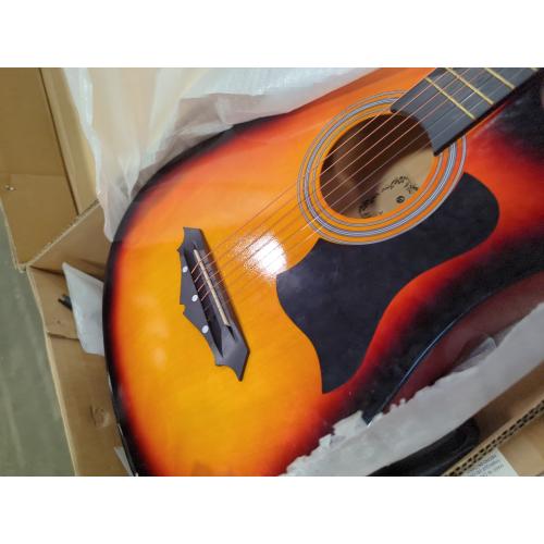 Guitar Acoustic Guitar Bedroom Beginner Family Teaching Fingerstyle Folk Performance 38-inch Portable Solid Wood Beginner Acoustic Guitar Starter Package Student G (Orange Long)