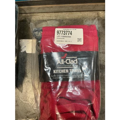 All-Clad Solid Kitchen Towel: Highly Absorbent, Super Soft Long Lasting - 100% Cotton, 17x30 Tea Towel for Cleaning & Drying Dishes, Pans, Glassware, or Countertops, (1-Pack), Chili