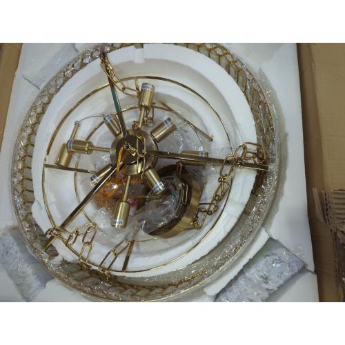Brass Multi Tier Chandelier With Crystals