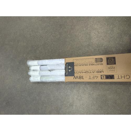 4Ft White 4 Pack 3CCT 4FT LED T8 Type B Light Tube 18W 2200 Lumens, 2700K/4000K/5000K Selectable, Ballast Bypass, Double Ended Connection, Frosted Cover