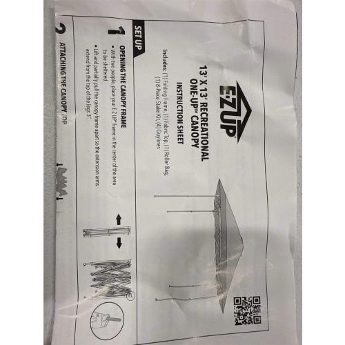 E-Z UP 13” x 13” Recreational one-up canopy
