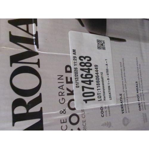 Aroma 8-Cup (Cooked) Rice & Grain Cooker, Steamer, New Bonded Granited Coating