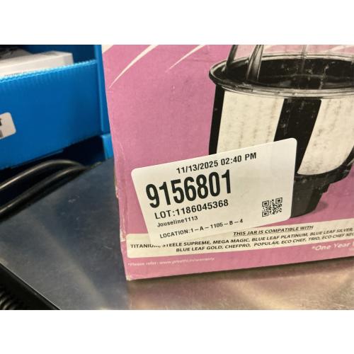 Preethi MGA-504 Stainless Steel Genie Jar for Eco Twin, Plus/Chef Pro and Blue Leaf, 0.5-Liter, Silver