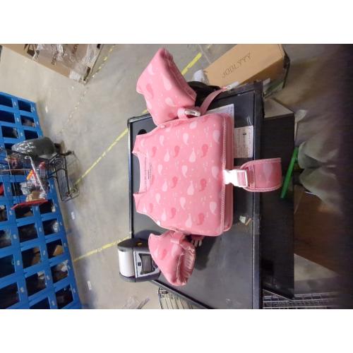 Pink Toddler Swim Vest, Toddler Floaties, Swim Vest for Toddlers Learning to Swim, Puddle Kids Jumper with Adjustable Strap, Swim Jacket Arm Floaties for Baby Boys & Girls