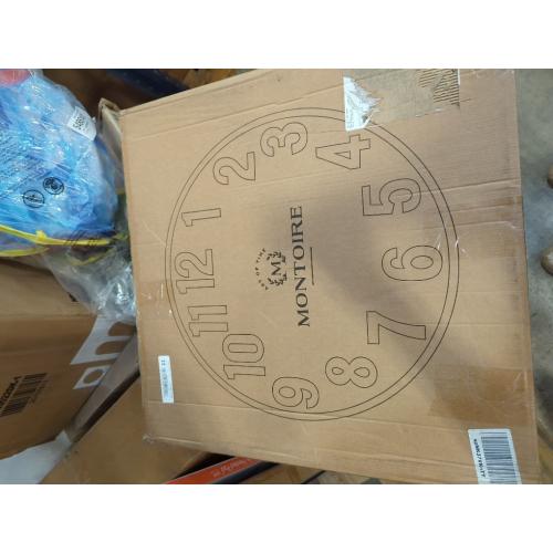 Montoire 24 Inch Wooden Farmhouse Wall Clock Large, Extra Large for Living Room Decor - Big Oversized Rustic Round Decorative Clocks for Walls, Battery Operated