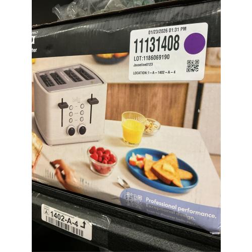 bella 4 Slice Toaster, 6 Setting Shade Control with Reheat & Cancel Buttons, Removable Crumb Tray, Anti Jam & Auto Shutoff, 900 Watt, Oatmilk