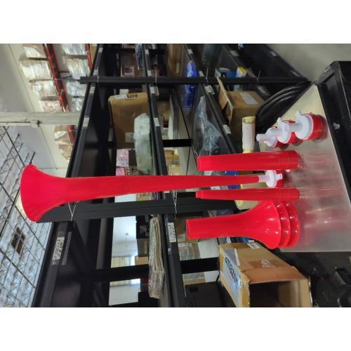 Red 4 Pcs Stadium Horn Vuvuzela Plastic Collapsible Cheering Trumpets for Sporting Events Football Carnival Party Supplies (Red)