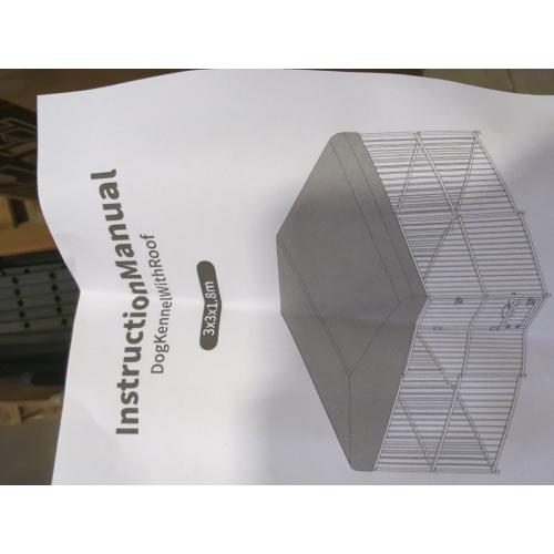 10x10x6 FT Outside Dog Kennel with Roof,Heavy Duty Outdoor Kennels for Large Dogs,with Uv-Resistant Waterproof Roof Covered Outdoor Dog Run,Lock,for Medium and Large Dogs,Easy Assembly