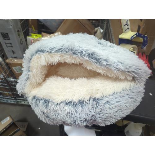 ShinHye Cat Bed Round Plush Fluffy Hooded Cat Bed Cave, Cozy for Indoor Cats or Small Dog beds, Soothing Pet Beds Doughnut Calm Anti-nxiety Dog Bed - Waterproof Bottom Washable