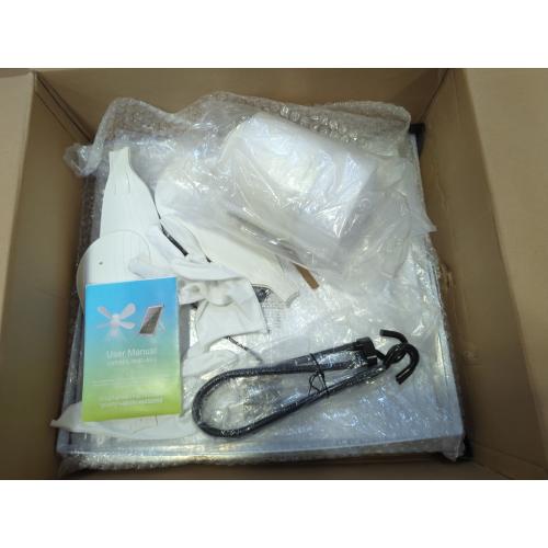 White 20 Solar Ceiling Fan Light, 20000mAh Portable Gazebo fan with 30W Solar Powered Fan with Remote Control, Outdoor Ceiling Fan with Light for Patios, Canopy, Shed, RV, Porch and Chicken Coop