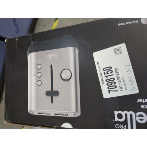 Silver Bella PRO - 2-Slice Toaster with Extra Wide Slots - Stainless Steel