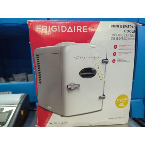 Frigidaire 6 Can/4L Mini Personal Retro Fridge Cooler EFMIS229-Moonbeam, Includes Home and 12V Car Cord, 4-liter capacity chills six 12 oz. soda cans