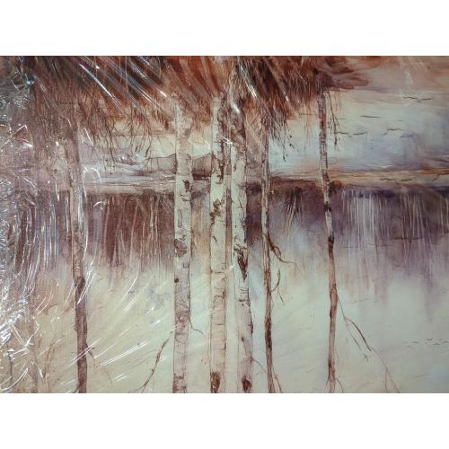 Large Wall Decor for Living Room Stretched and Framed Canvas Wall Art for Office Wall Decorations for Bedroom Birch Forest Painting by The Lake Picture Home Decor Ready to Hang