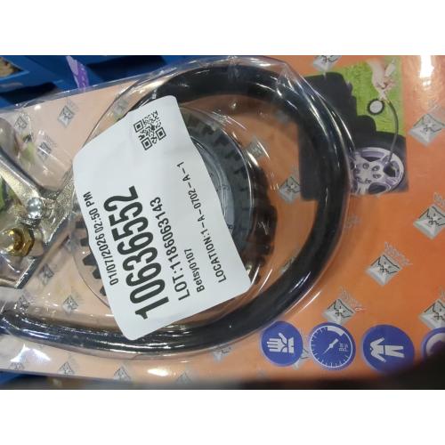 Tire Pressure Gauge with Inflator, 0-220PSI Dial Wheel Air Tire Pressure Gauge with Rubber Hose, Compatible with Air Pump Compressor for Cars Motorcycle Bike