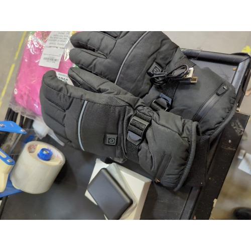 1pair Battery Powered Heated Gloves for Men Adjustable Warmth Gloves for Motorcycle Cycling Compatible Plush and Pu Leather for Outdoor Sports