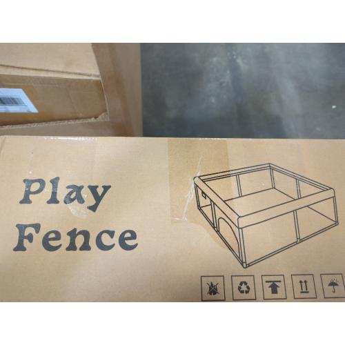 Grey Baby Playpen with Mat, 50x50 Inch Playpen with Mat Waterproof for Babies and Toddlers Play Pen Playards Safety Gate Fence Active Center Indoor