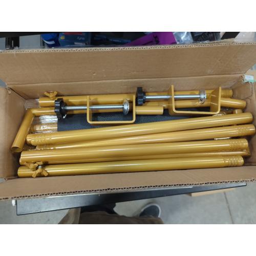 Over The Table Rod Stand with Clamps Adjustable 31-110'' Length 31-64 Height Gold Table Balloon Arch Stand with Storage Bag, For Halloween Christmas Party Wedding Anniversary Decoration