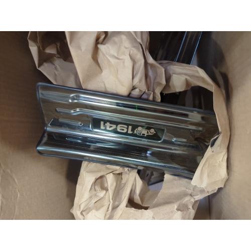 Color Black 4PCS Door Sill Protector for Jeep Wrangler JL JLU 2018-2025 2026 & Gladiator JT 2020-2025 2026 Accessories Stainless Steel Front and Rear Door Car Pedal Kick Protection (Black Brushed)