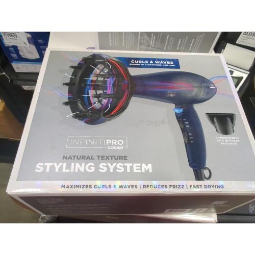 Conair Infinite Pro Texture Navy Blue Hair Dryer Temperature Control Hair Dryer