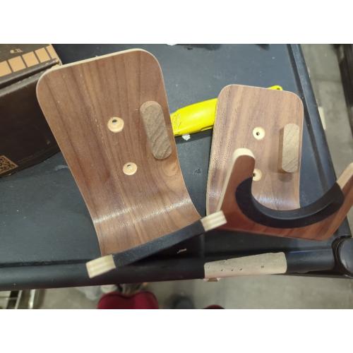 Guitar Wall Mount Hook: Modern Design Walnut Wood Guitar Hanger for Storage & Display. Heavy Duty Ply Guitar Holder for the Wall. Hangers Stand for Acoustic Guitars, Ukulele, Bass, Violin, Cello