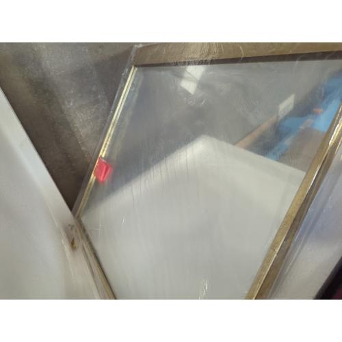 Gold Bathroom Mirror 24 x 24 Brushed Gold Square Rustic Rectangle Metal Framed Barn Door Farmhouse Bathroom Vanity Mirror for Over Sink, Foyer Entryway Decor