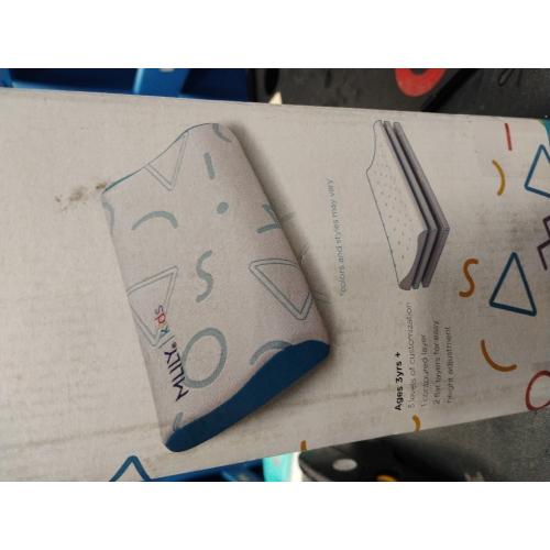 MLILY Kids Pillow for Sleeping, Adjustable Kids Memory Foam Pillow for Bed Set, Breathable and Cooling Pillows for Kids Boy Girl, CertiPUR-US Certified, 12x20 Inch, Blue