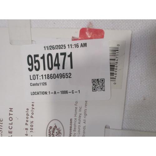 Laura Ashley Esme Tablecloth White 60 x 84 Seats 6-8 People