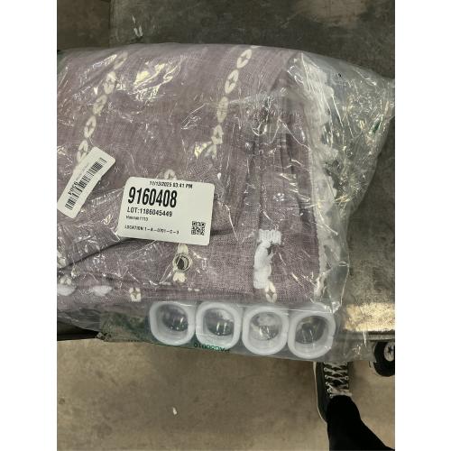 BTTN Boho Farmhouse Shower Curtain, Linen Rustic Weighted Striped Fabric with Tassel, Water Repellent, Modern Bohemian Vintage Country Cloth for Bathroom, Lavender, 72x72