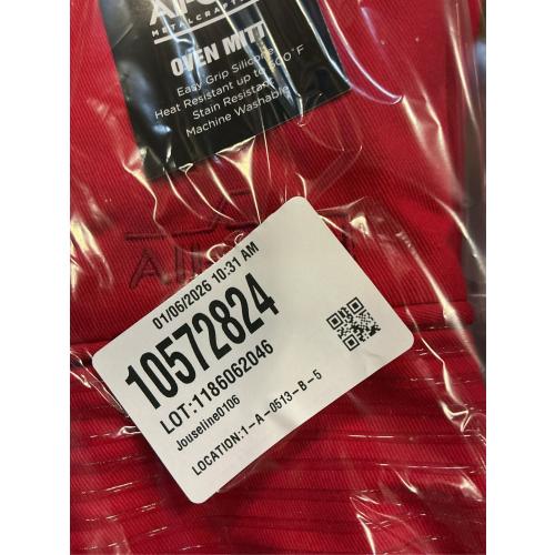 All-Clad Silicone Oven Mitts: Heat Resistant up to 500 Degrees - 100% Cotton & Silicone, 14x7 Oven Mitt for Kitchen and Barbeque, 2-Pack, Chili