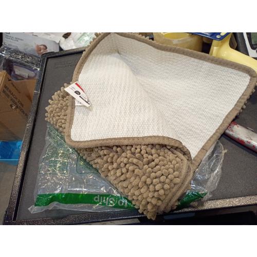 GORILLA GRIP Bath Rug Mat, Thick Soft Absorbent Chenille, Quick Dry Microfiber Mats, Rubber Backing Washable Shower Floor Rugs, US Designed Bathroom Bathmat Home Decor Accessories, 24x17, Gray Beige