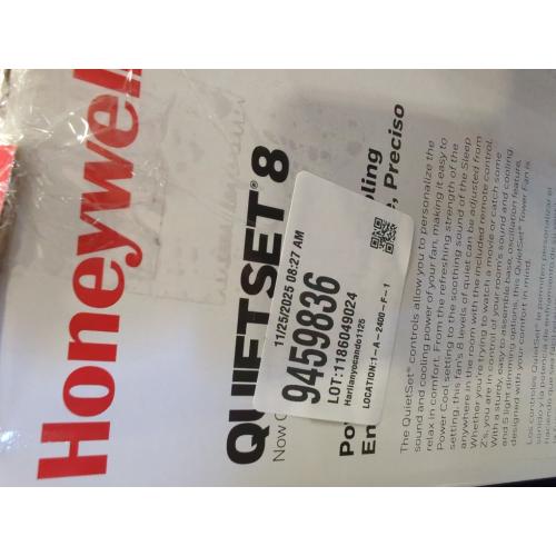 Honeywell QuietSet 40 in. H 8 speed Oscillating Tower Fan Remote Control