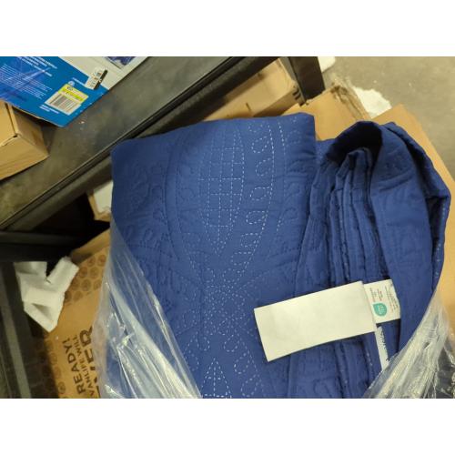 Love's cabin Quilts for Queen Bed Navy Blue Bedspreads - Soft Bed Summer Lightweight Bedspread Comforter - Modern Style Coin Pattern Coverlet for All Season - 3 Pieces (1 Quilt, 2 Pillow Shams)