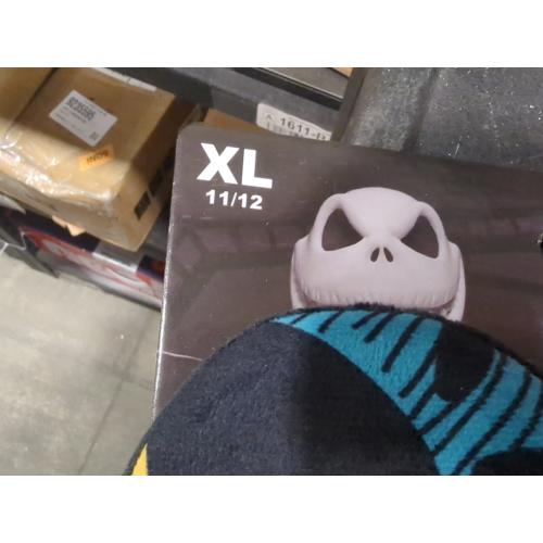 Size XL 11-12 Color Black Disney Ladies Nightmare Before Christmas Slippers - Ladies Classic Jack Skellington Slip On 3D Plush Slippers Slip On Slides Shoes