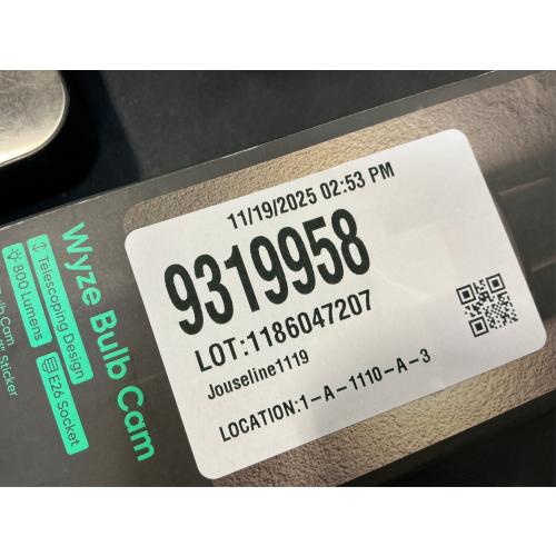 WYZE Bulb Cam Security Camera, 2K HD Outdoor Light Bulb Camera, Color Night Vision, Dimmable LED Bulb, Motion Detection, Siren Alarm, Works w/Alexa/Google Assistant. Free Expert Support