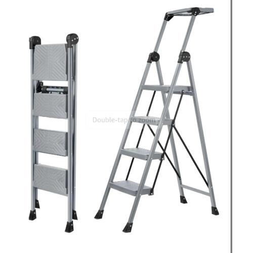 Xinsunho Gray 4 step Foldable Handrail Ladder