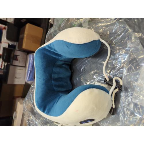 white and blue Multifunctional Neck Electric Masage U-Shaped Pillow: Simulates Hand Masage on The Neck, Recreating a Real Massage Experience (Dark Blue)