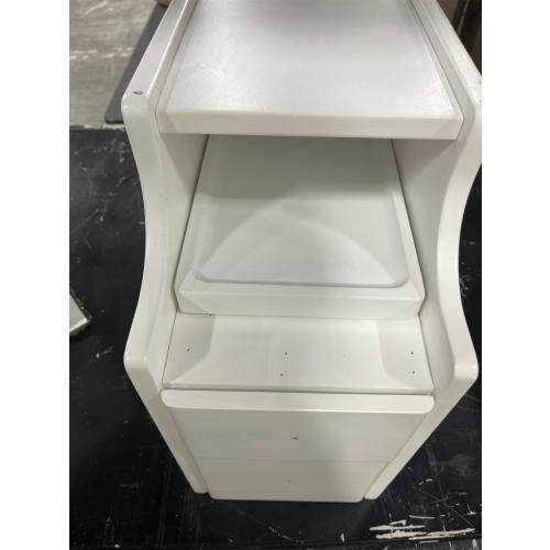 Narrow End Table with 2 Drawers, Wood Beside Table with Table Legs Floor Nightstand Slim Side Table Modern Night Stand White for Living Room Bedroom (Missing The Parts, See The Pictures)