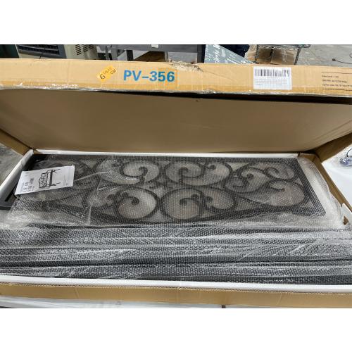 MFSTUDIO 50 Inches Outdoor Garden Bench, Cast Iron Metal Frame Patio Park Bench with Floral Pattern Backrest, Arch Legs for Porch Lawn Garden Yard(Black)