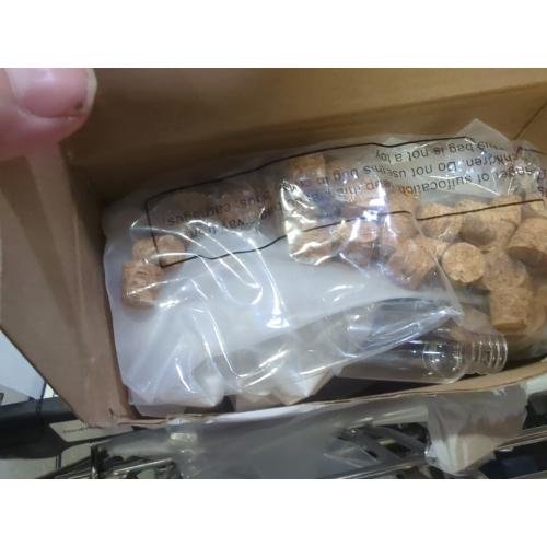 Set of  50 Packs 1 oz Plastic Sand Art Bottles with Cork Stoppers Mini Vial Potion Bottles Perfume Cork Jar with 10 Mini Funnels for Filling Jar for DIY Craft, Essential Oil, Message, Party Favor